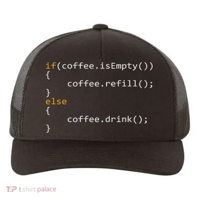 Funny Programmer Coffee Gift For Coders Yupoong Adult 5-Panel Trucker Hat