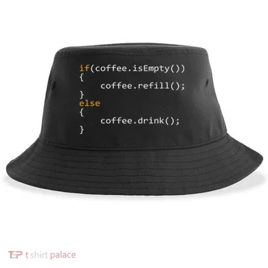 Funny Programmer Coffee Gift For Coders Sustainable Bucket Hat