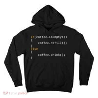 Funny Programmer Coffee Gift For Coders Tall Hoodie thumb 0