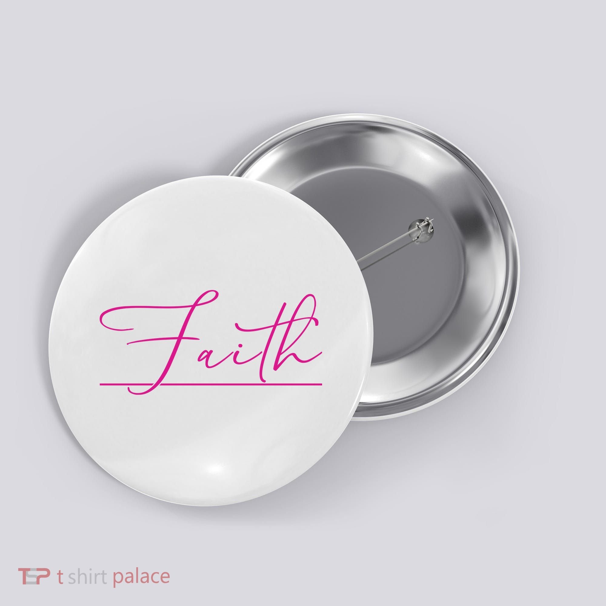 Faith Pink Christian Button