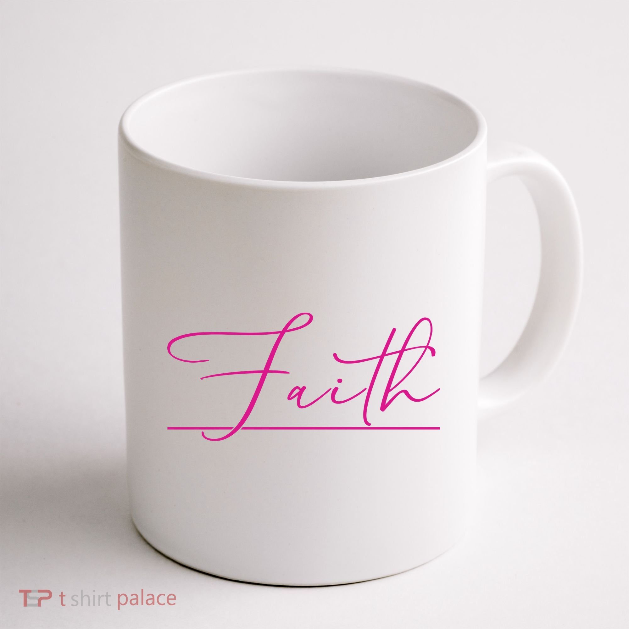 Faith Pink Christian Coffee Mug
