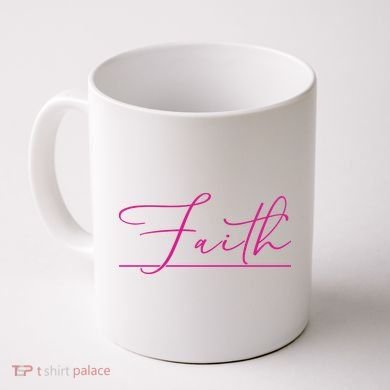 Faith Pink Christian Coffee Mug