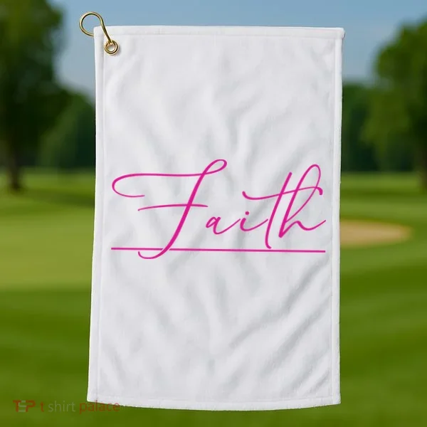 Faith Pink Christian Golf Towel