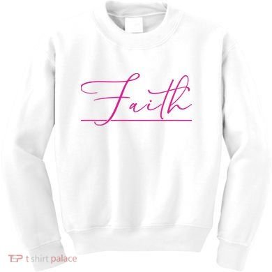 Faith Pink Christian Kids Sweatshirt