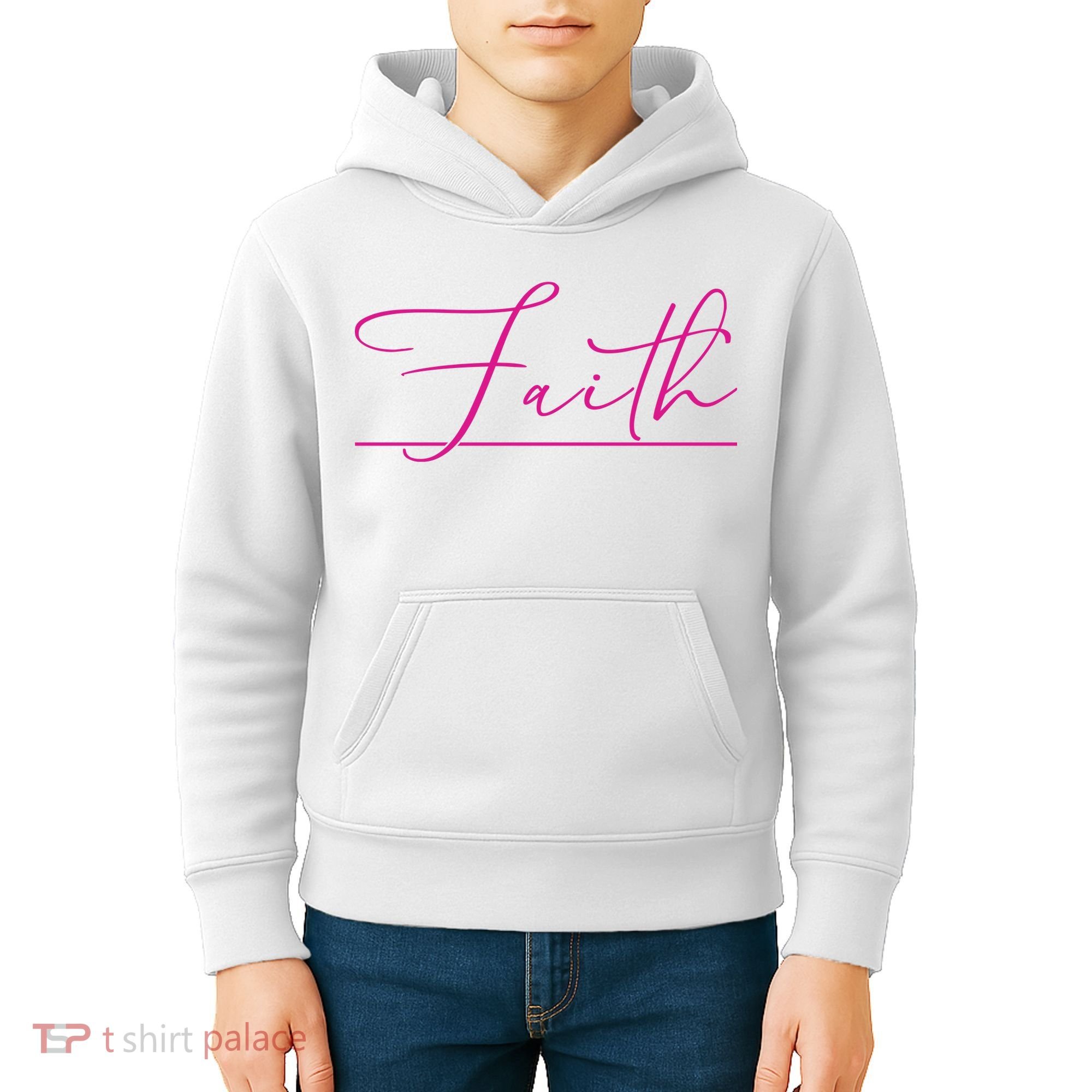 Faith Pink Christian Kids Hoodie