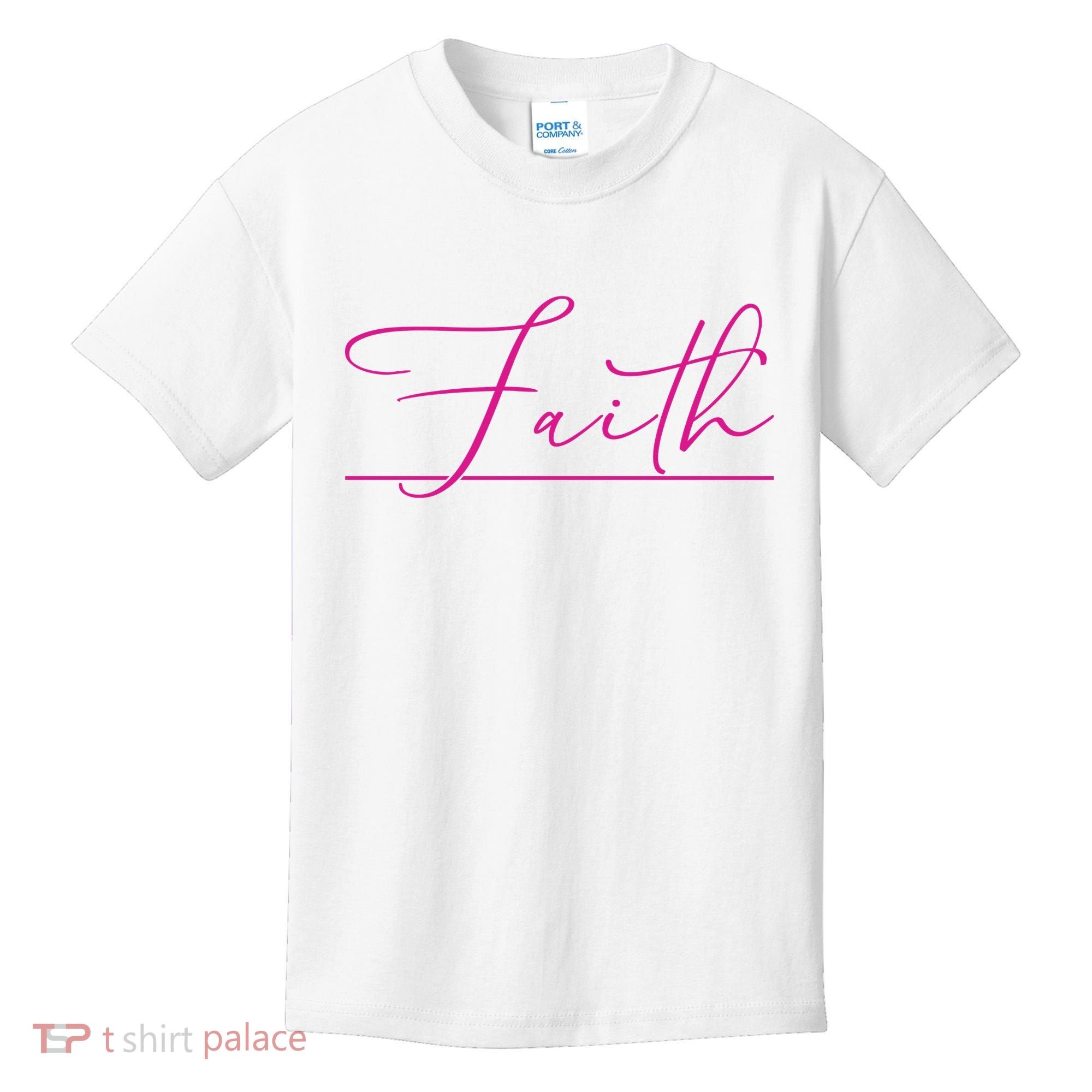 Faith Pink Christian Kids T-Shirt