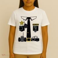 Funny Police Costume Police Officer Pretend Im A Police Man T-Shirt thumb 4