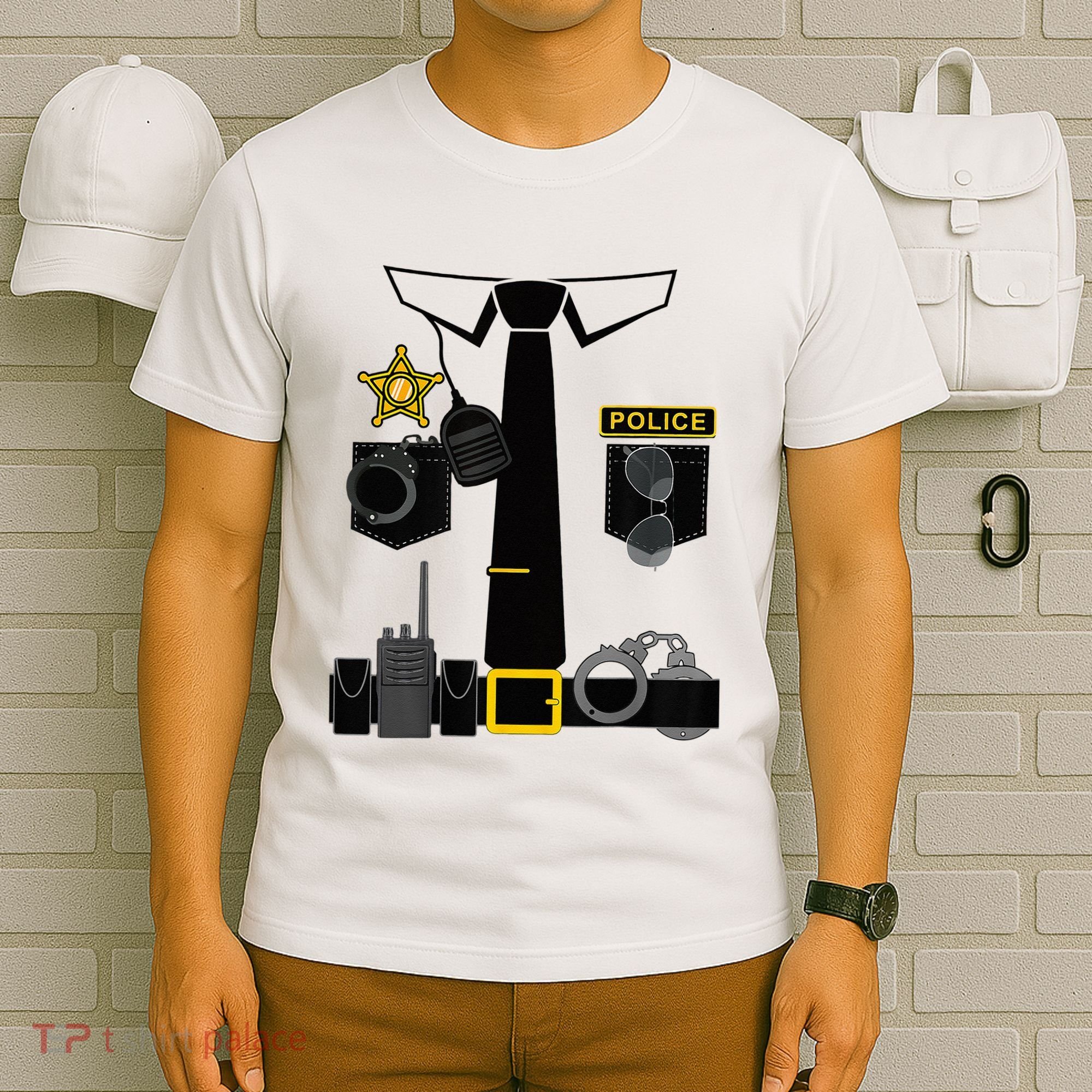 Funny Police Costume Police Officer Pretend Im A Police Man T-Shirt