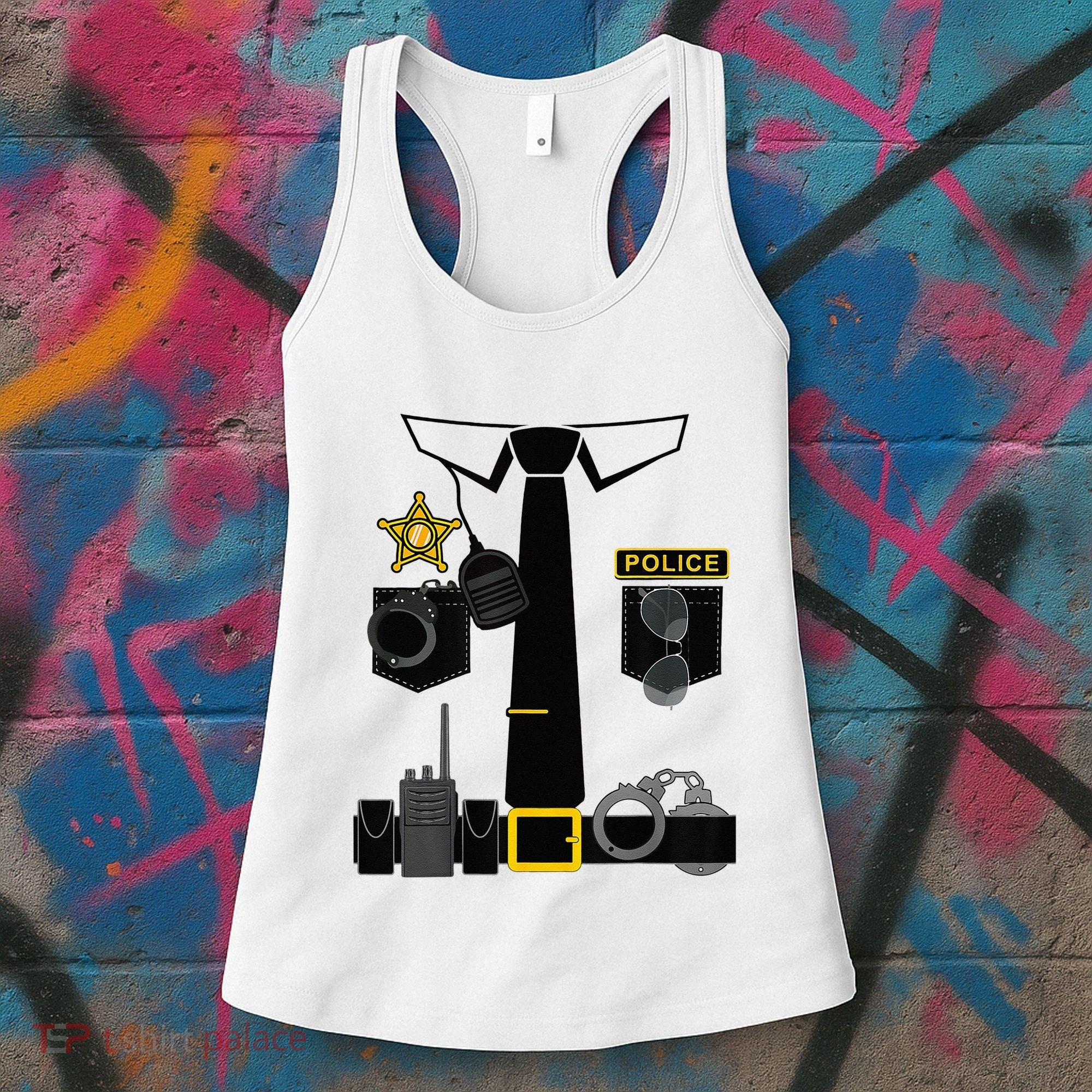 Funny Police Costume Police Officer Pretend Im A Police Man Women's Tank Top