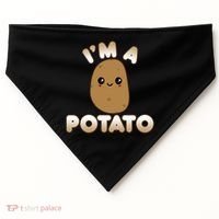 Funny Potato Costume Cute Kawaii Style Smiling I'm A Potato Gift USA-Made Doggie Bandana thumb 0