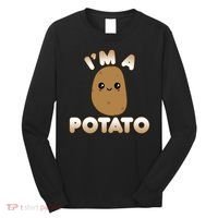 Funny Potato Costume Cute Kawaii Style Smiling I'm A Potato Gift Long Sleeve Shirt thumb 0