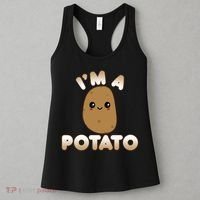 Funny Potato Costume Cute Kawaii Style Smiling I'm A Potato Gift Women's Tank Top thumb 3