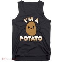 Funny Potato Costume Cute Kawaii Style Smiling I'm A Potato Gift Tank Top thumb 0