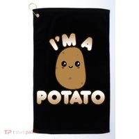Funny Potato Costume Cute Kawaii Style Smiling I'm A Potato Gift Golf Towel thumb 0