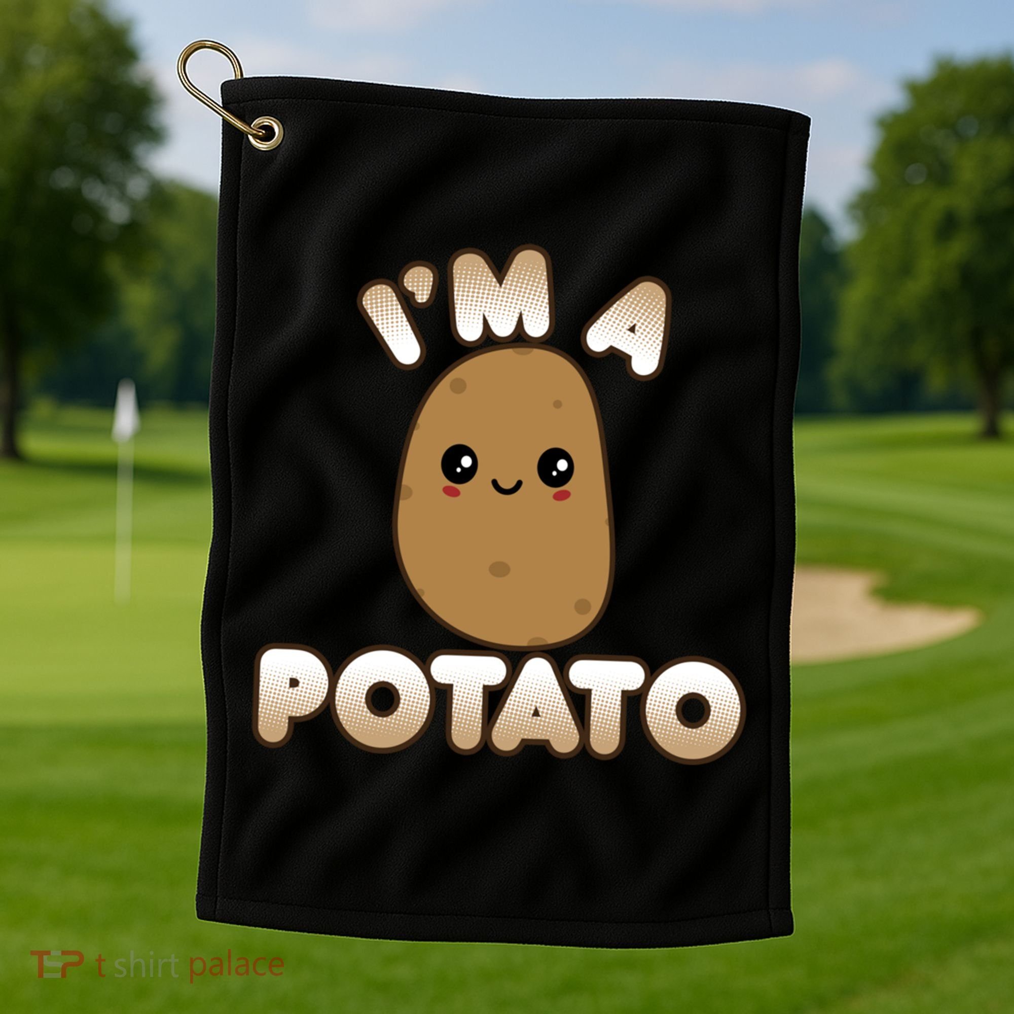 Funny Potato Costume Cute Kawaii Style Smiling I'm A Potato Gift Golf Towel