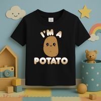 Funny Potato Costume Cute Kawaii Style Smiling I'm A Potato Gift Toddler T-Shirt thumb 3