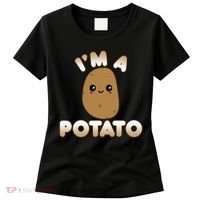 Funny Potato Costume Cute Kawaii Style Smiling I'm A Potato Gift Women's T-Shirt thumb 0