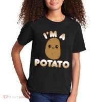 Funny Potato Costume Cute Kawaii Style Smiling I'm A Potato Gift Kids T-Shirt thumb 2