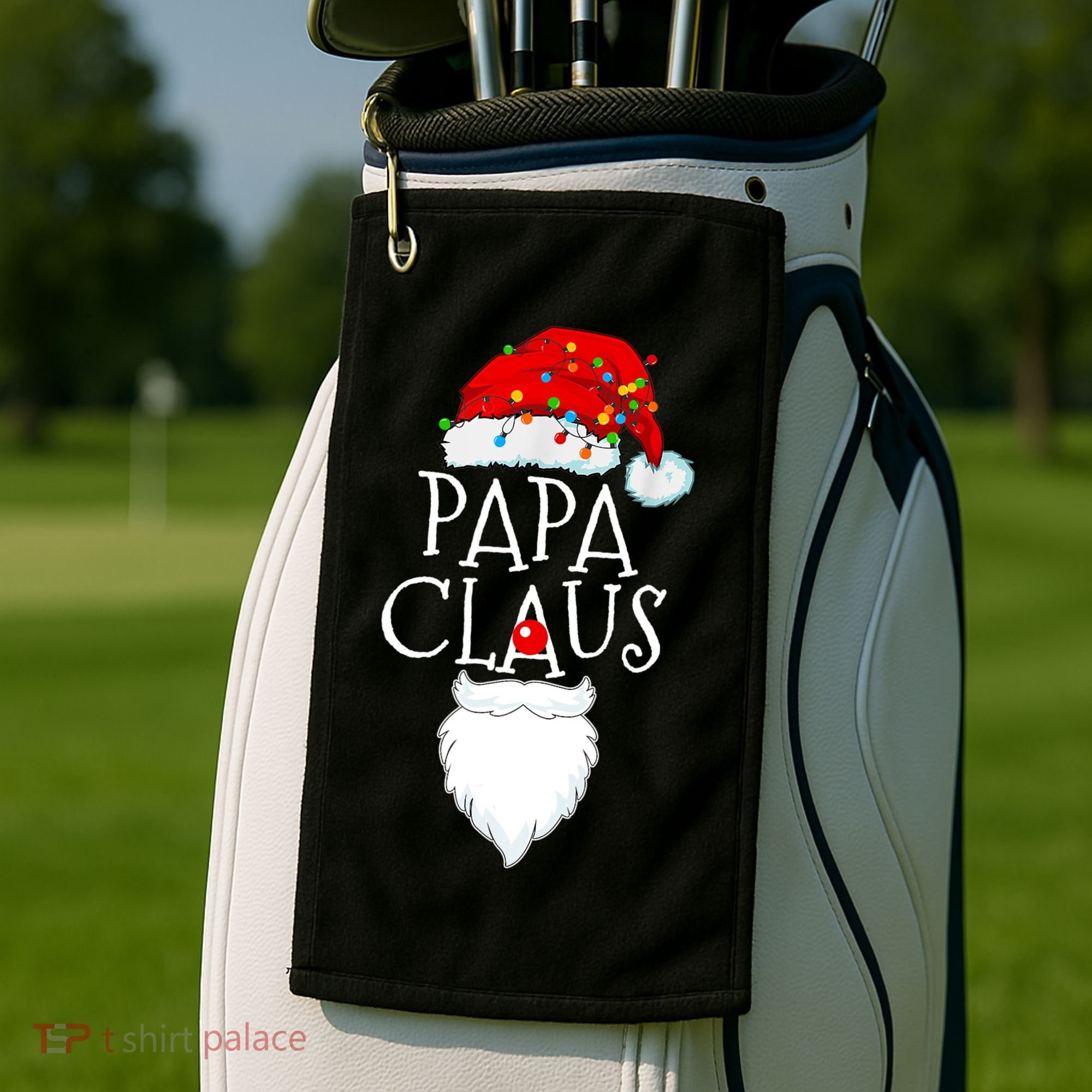Funny Papa Claus Christmas Pajamas Santa Gift Golf Towel