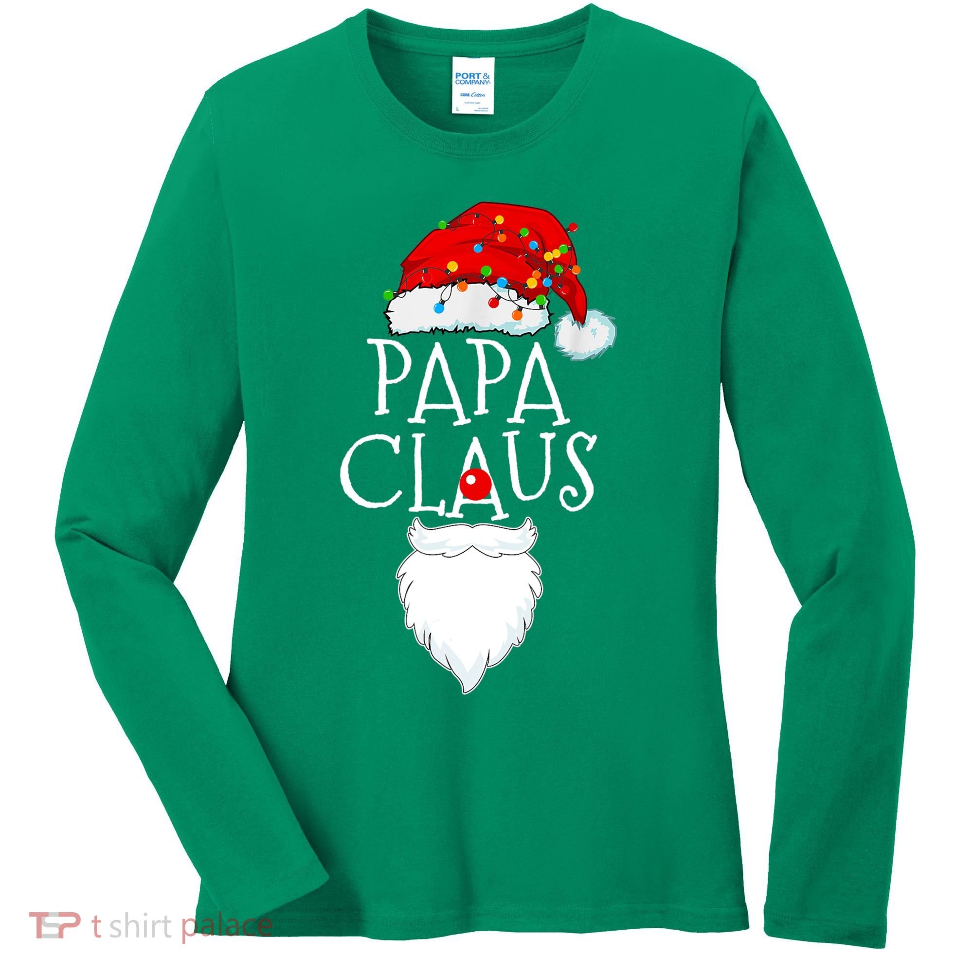 Funny Papa Claus Christmas Pajamas Santa Gift Women's Long Sleeve Shirt
