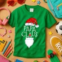 Funny Papa Claus Christmas Pajamas Santa Gift Kids T-Shirt thumb 3