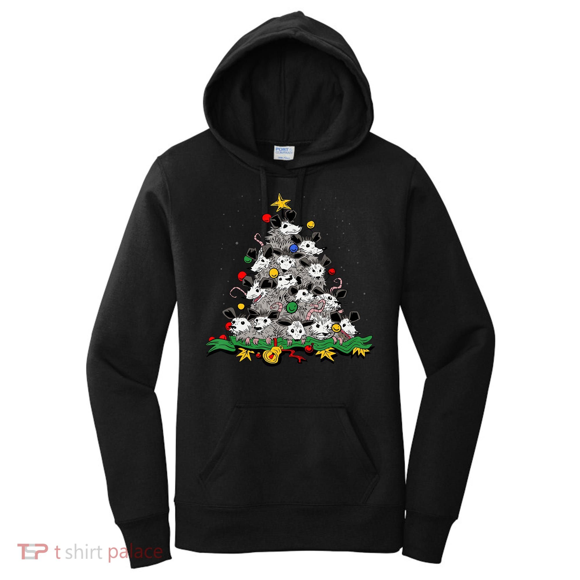 Funny Possum Christmas Tree Ornament Decor Opossum Lovers Women's Hoodie
