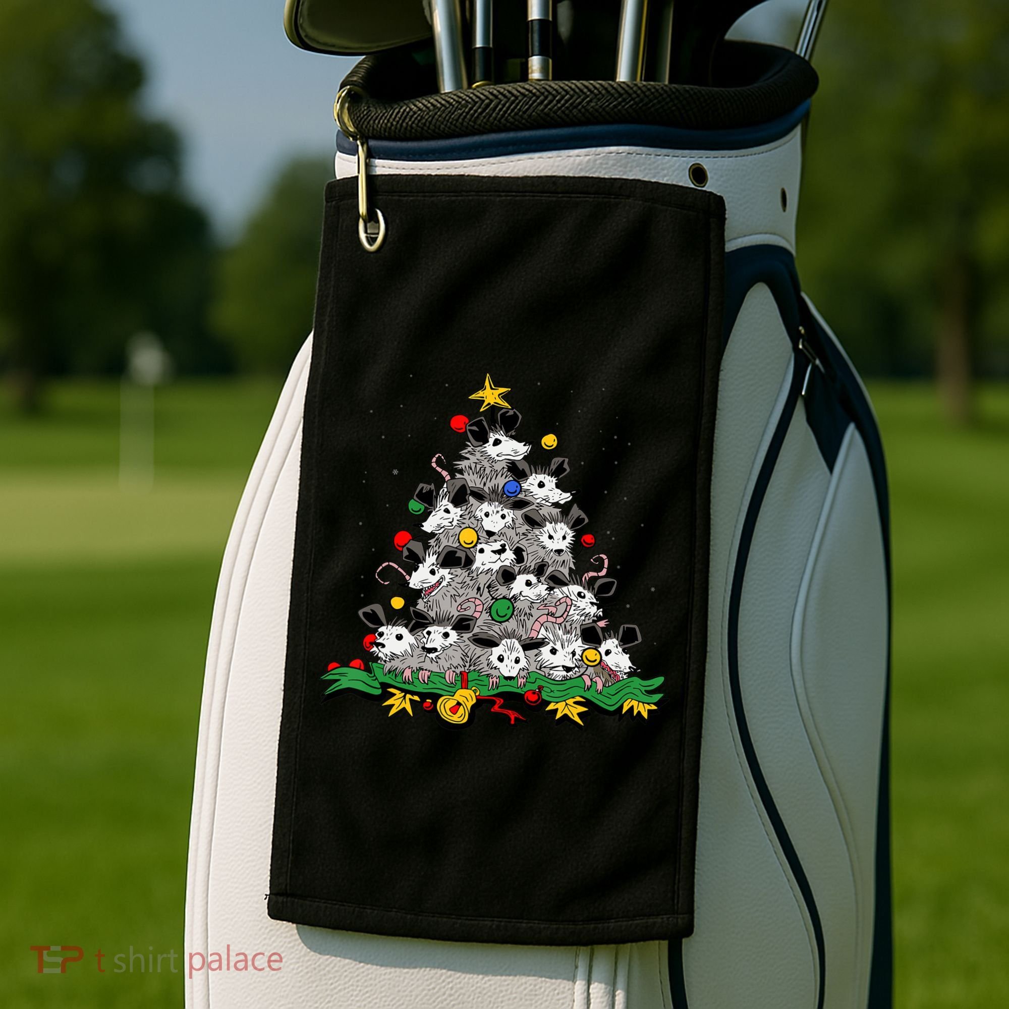 Funny Possum Christmas Tree Ornament Decor Opossum Lovers Golf Towel