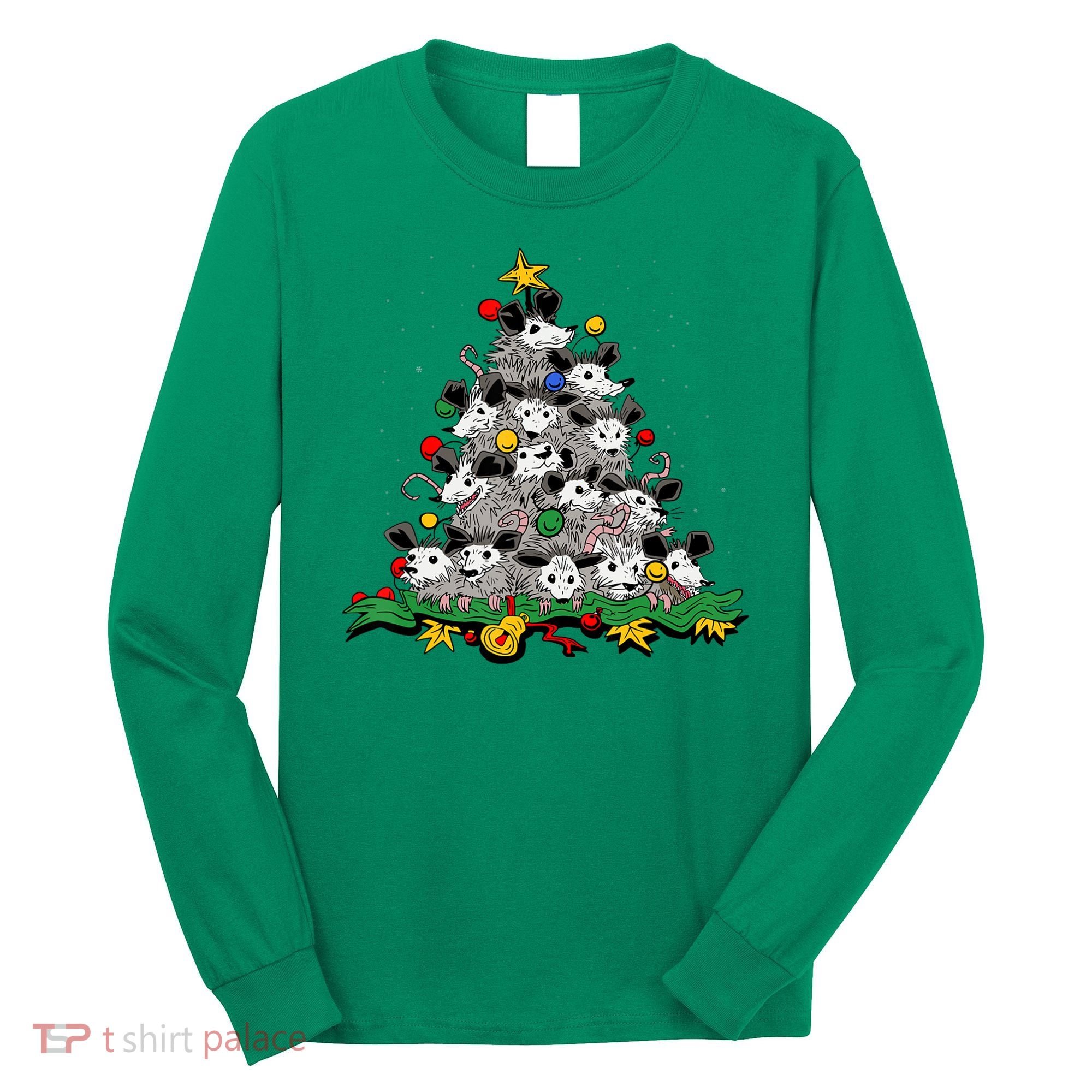Funny Possum Christmas Tree Ornament Decor Opossum Lovers Long Sleeve Shirt