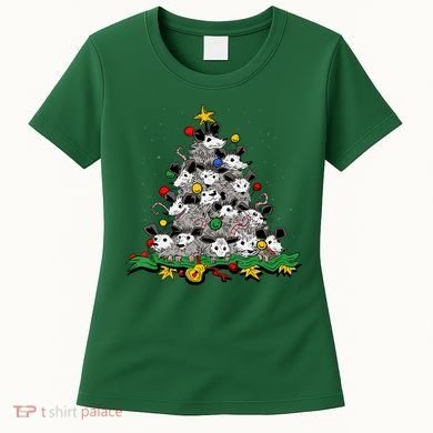 Funny Possum Christmas Tree Ornament Decor Opossum Lovers Women's T-Shirt