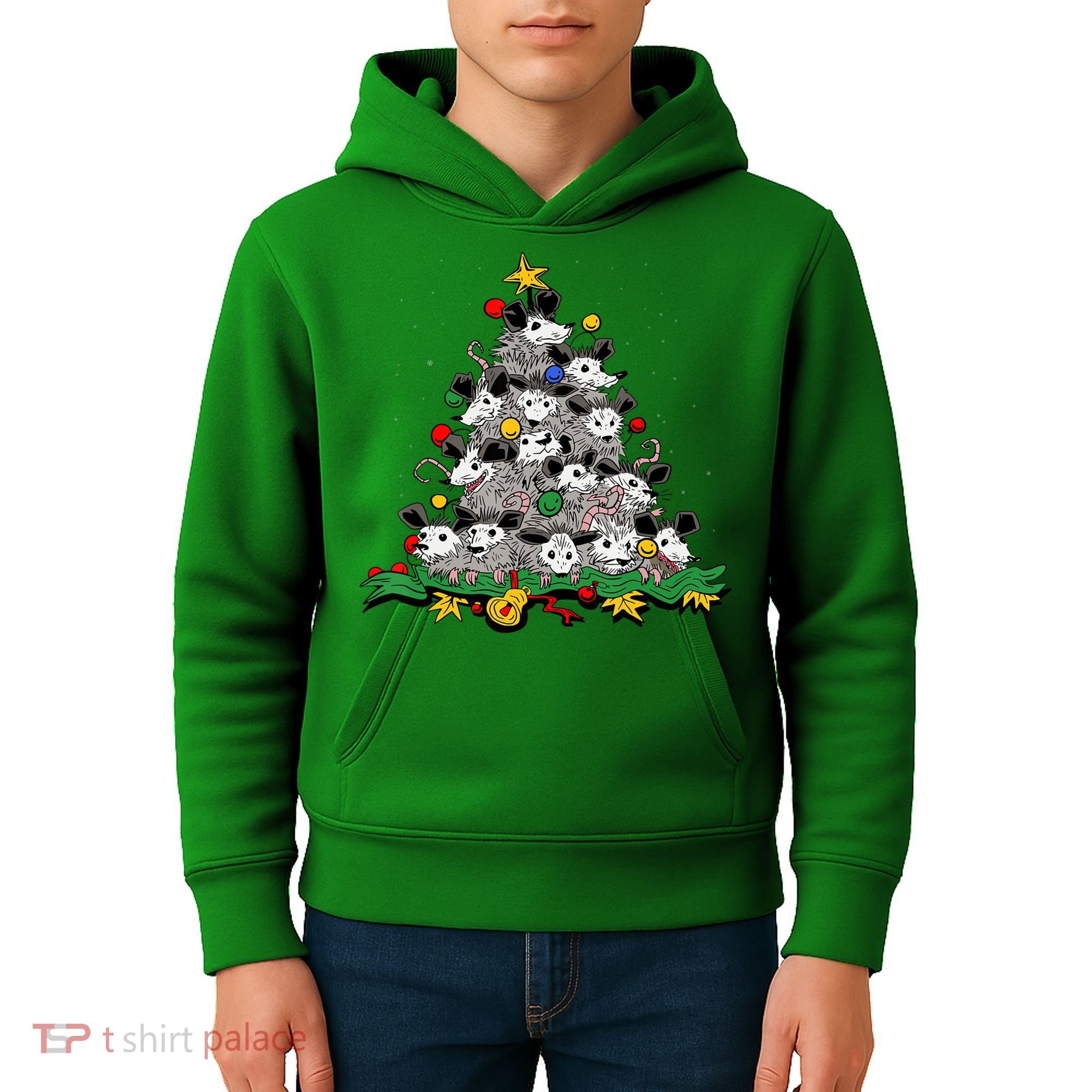 Funny Possum Christmas Tree Ornament Decor Opossum Lovers Kids Hoodie