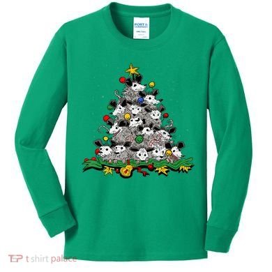 Funny Possum Christmas Tree Ornament Decor Opossum Lovers Kids Long Sleeve Shirt