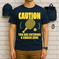 Funny Pickleball Caution You Are Entering Smash Zone T-Shirt thumb 6