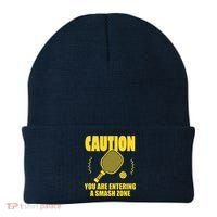 Funny Pickleball Caution You Are Entering Smash Zone Beanie thumb 0
