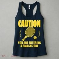 Funny Pickleball Caution You Are Entering Smash Zone Women's Tank Top thumb 3