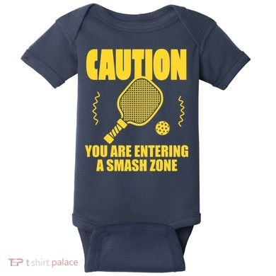 Funny Pickleball Caution You Are Entering Smash Zone Baby Bodysuit