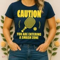 Funny Pickleball Caution You Are Entering Smash Zone Women's T-Shirt thumb 2