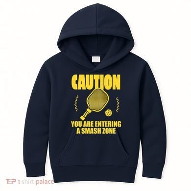 Funny Pickleball Caution You Are Entering Smash Zone Kids Hoodie