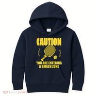 Funny Pickleball Caution You Are Entering Smash Zone Kids Hoodie thumb 0
