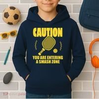 Funny Pickleball Caution You Are Entering Smash Zone Kids Hoodie thumb 2