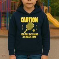 Funny Pickleball Caution You Are Entering Smash Zone Kids Hoodie thumb 3