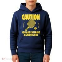 Funny Pickleball Caution You Are Entering Smash Zone Kids Hoodie thumb 4