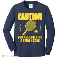 Funny Pickleball Caution You Are Entering Smash Zone Kids Long Sleeve Shirt thumb 0
