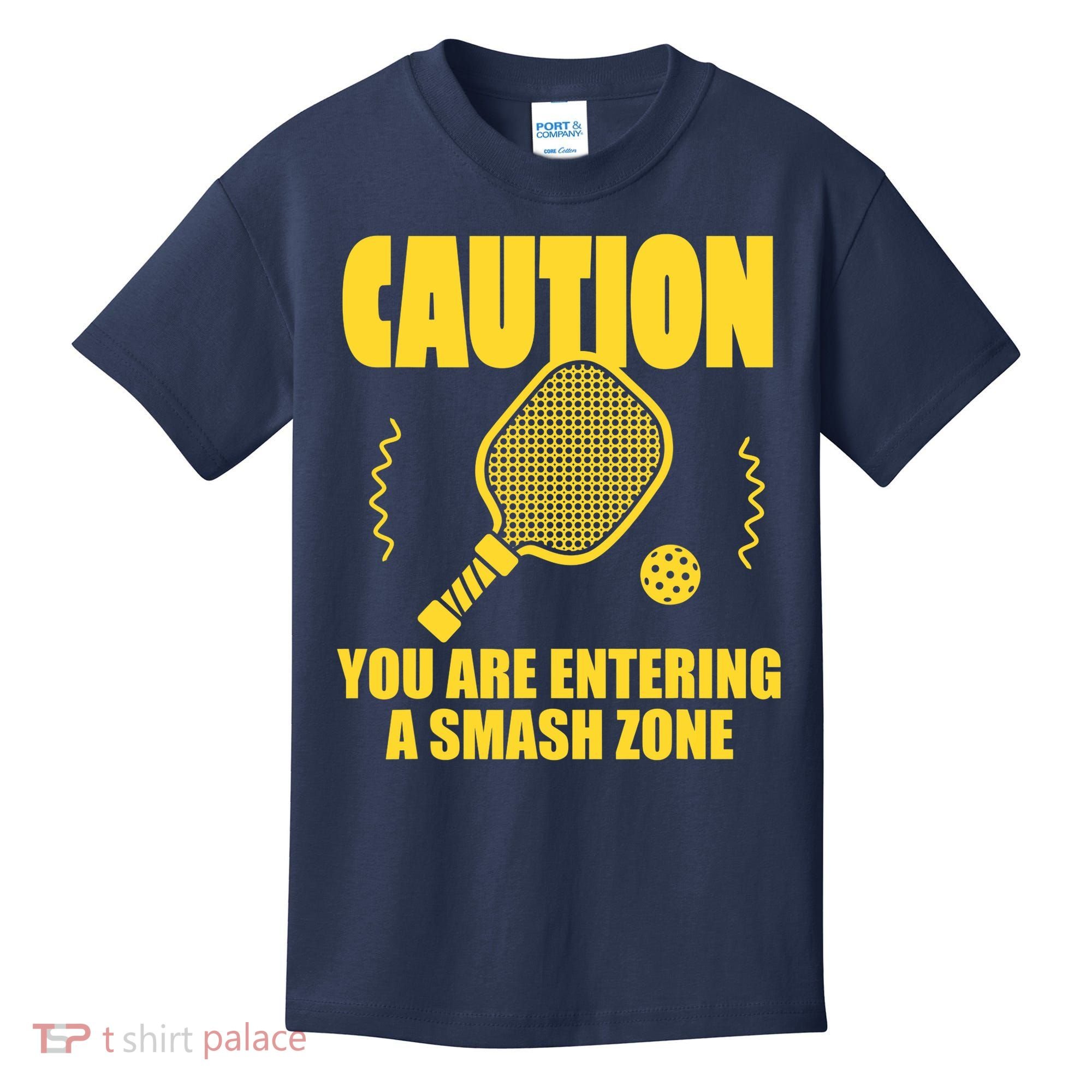 Funny Pickleball Caution You Are Entering Smash Zone Kids T-Shirt