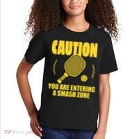 Funny Pickleball Caution You Are Entering Smash Zone Kids T-Shirt thumb 2