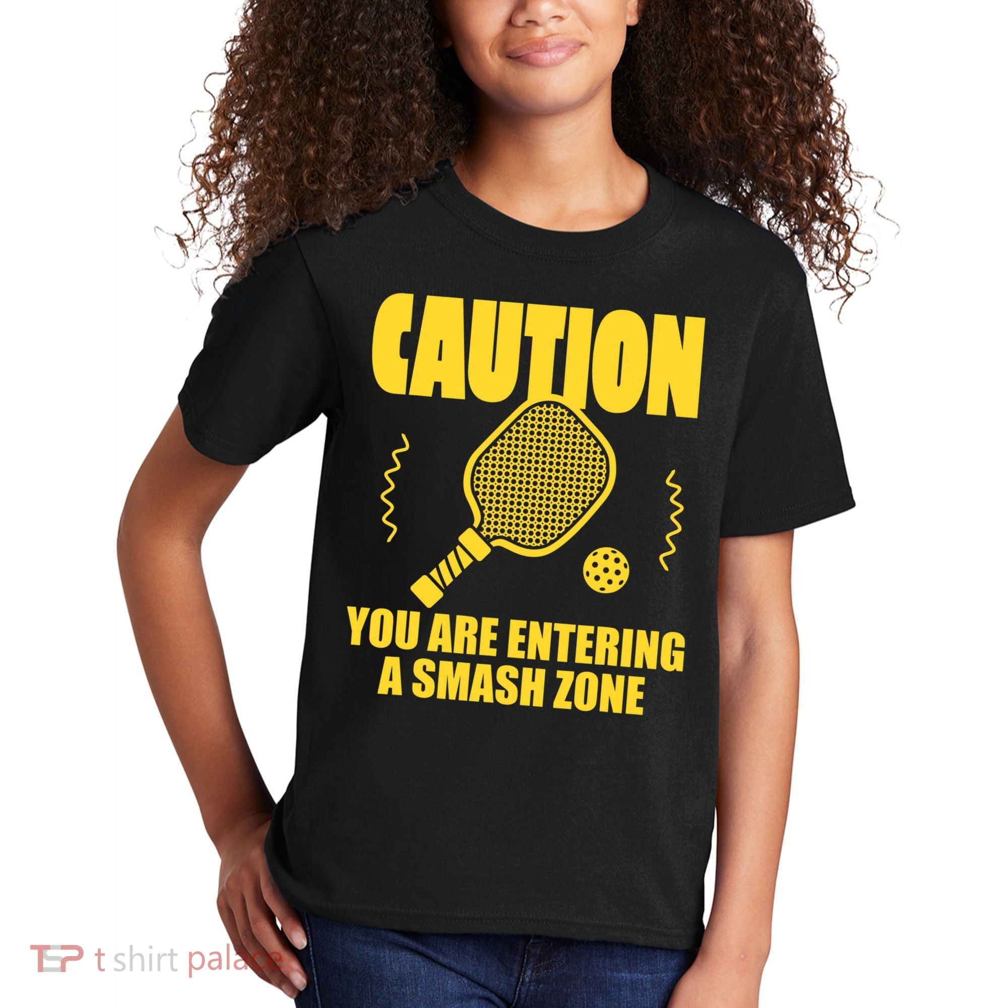 Funny Pickleball Caution You Are Entering Smash Zone Kids T-Shirt