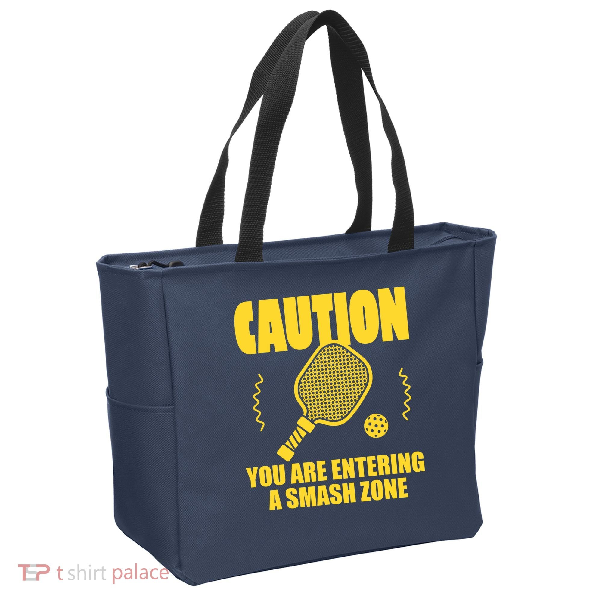 Funny Pickleball Caution You Are Entering Smash Zone Tote Bag