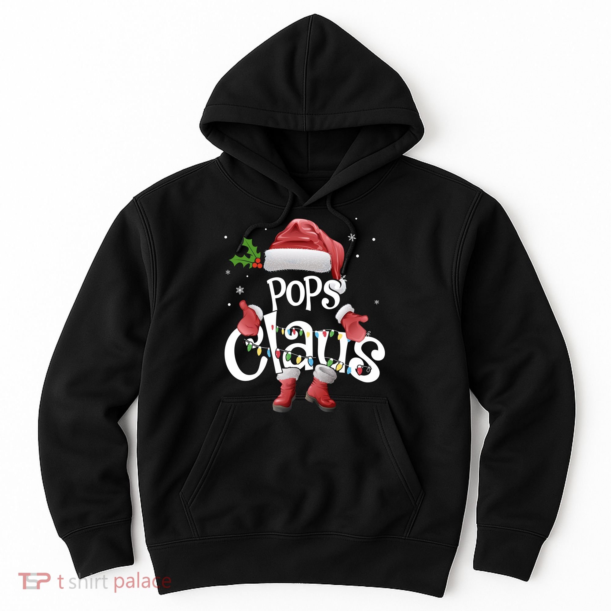 Funny Pops Claus Christmas Pajamas Santa Hat Costume Hoodie