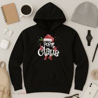 Funny Pops Claus Christmas Pajamas Santa Hat Costume Hoodie thumb 3