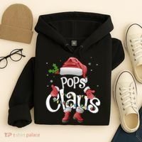 Funny Pops Claus Christmas Pajamas Santa Hat Costume Hoodie thumb 4