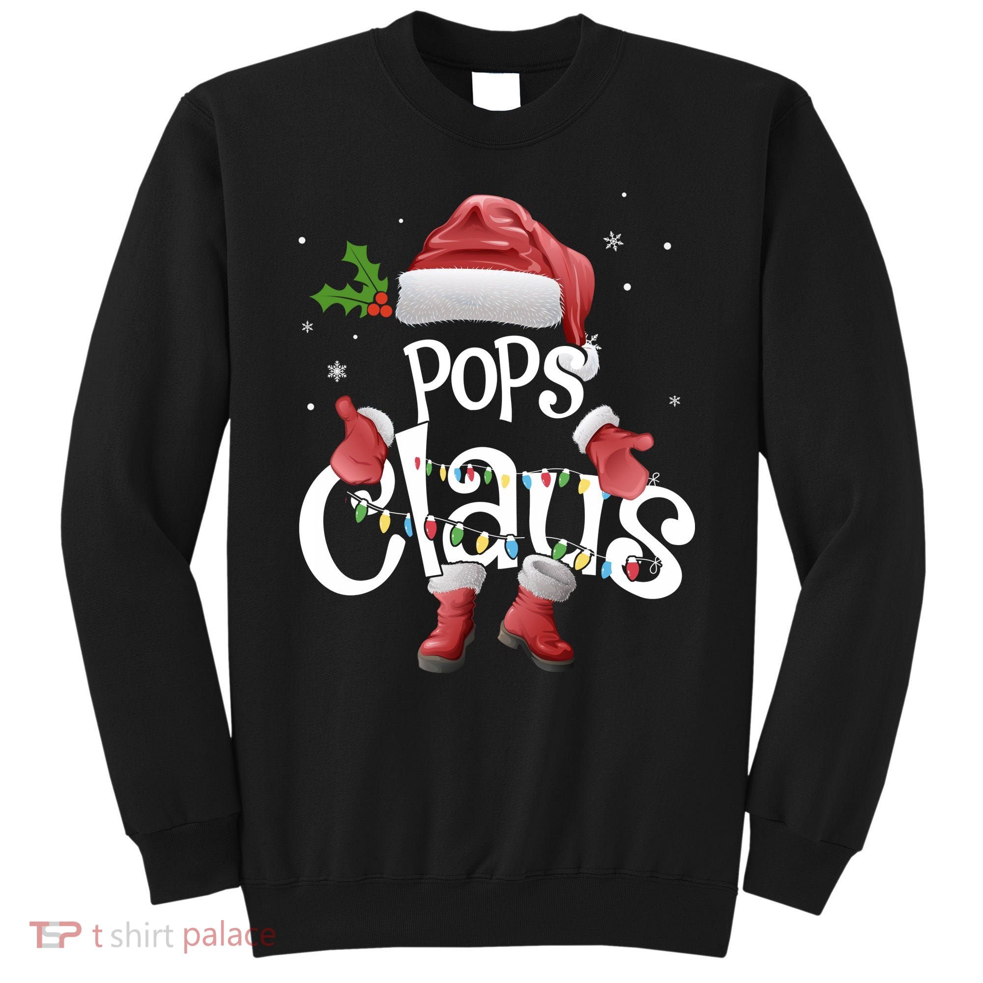 Funny Pops Claus Christmas Pajamas Santa Hat Costume Sweatshirt